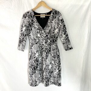 Anthropologie HD in Paris Dress Womens Extra Small XS Snakeskin Print